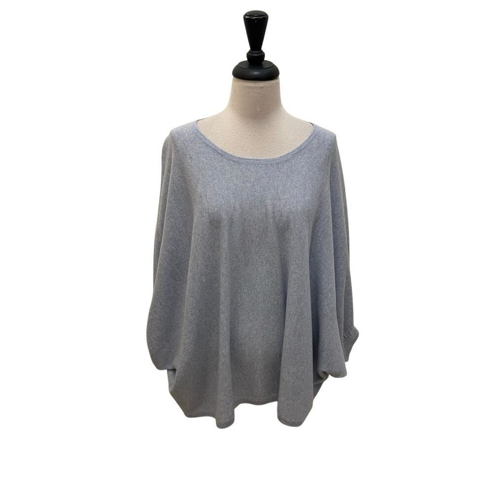 Garnet Hill Women's Heather Batwing Cashmere Pullover Sweater Gray Small NWT